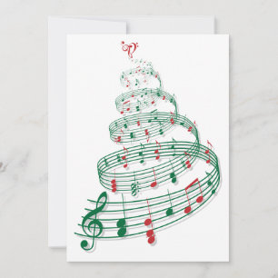 Cartes Pour Fêtes Annuelles Abstract Christmas tree with music notes
