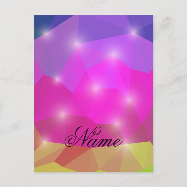Cartes Pour Fêtes Annuelles Abstract Geometric Crystal Mosaic in Pink (Devant)