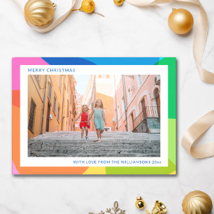 Cartes Pour Fêtes Annuelles Abstrait arc-en-ciel unique 2 photo Noël moderne