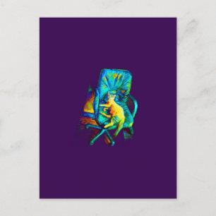 CARTES POUR FÊTES ANNUELLES ABSTRAIT CAT ART EXTRA COLORÉ PAR SIXSOX