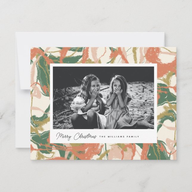 Cartes Pour Fêtes Annuelles Abstrait coloré Joyeux Noël Photo (Devant)