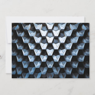Cartes Pour Fêtes Annuelles Abstrait Futuriste Bleu Géométrique Métallique