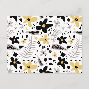 Cartes Pour Fêtes Annuelles Abstrait Gris jaune noir gris sans joint motif flo