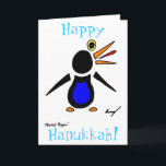 Cartes Pour Fêtes Annuelles Abstrait Penguin 'Happy Hanoukka'Carte<br><div class="desc">C'est drôle et cool avec ce superbe design Abstrait de Penguin ! COUPE ! Le design présente mon pingouin abstrait d'origine,  dessiné à la main dans un crayon et de l'encre et numériquement couleur. Copyright 2012 de Sunny</div>