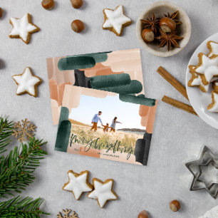 Cartes Pour Fêtes Annuelles Abstrait vert plein saignement 1 photo Noël