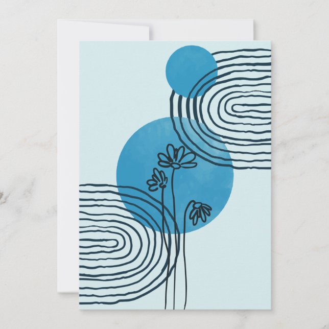 Cartes Pour Fêtes Annuelles Abstraite feuille tropicale contemporaine du milie (Devant)