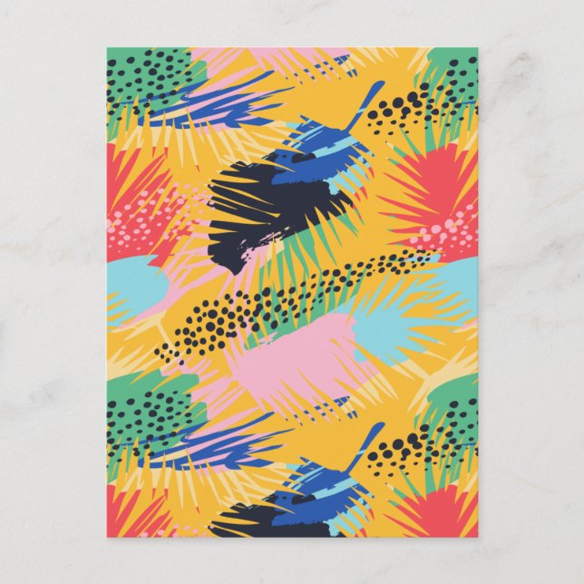 Cartes Pour Fêtes Annuelles Abstraits Boho Tropical Palm Feuilles (Devant)