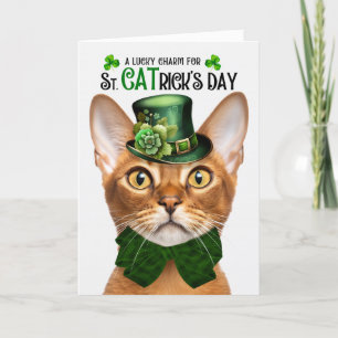 Cartes Pour Fêtes Annuelles Abyssinian Chat Funny St. CATrick's Day Lucky Char