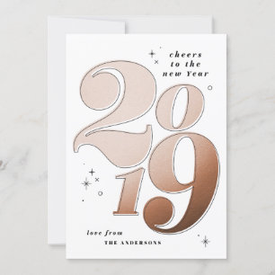 Cartes Pour Fêtes Annuelles Acclamations à la nouvelle année cuivre audacieux 