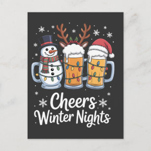 Cartes Pour Fêtes Annuelles Acclamations Bières Des Nuits Hivernales Amoureux