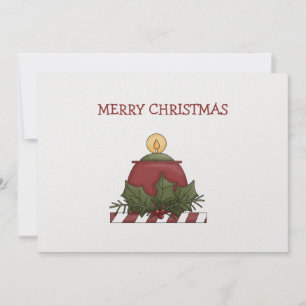 Cartes Pour Fêtes Annuelles Accords de Noël ・ Bougie & Holly