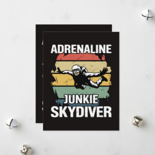 Cartes Pour Fêtes Annuelles Accro à l'adrénaline parachutiste
