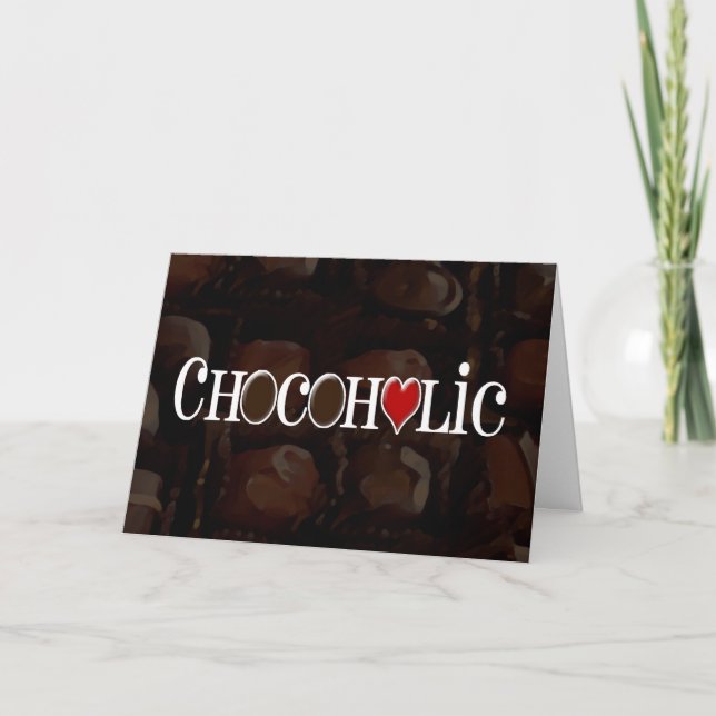 Cartes Pour Fêtes Annuelles Accro du chocolat, brun foncé et conception drôle (Devant)