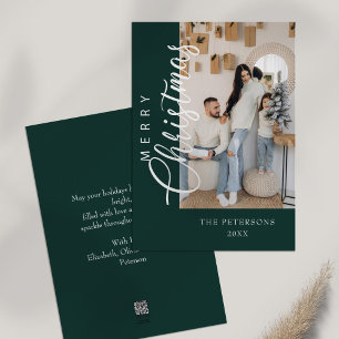 Cartes Pour Fêtes Annuelles Accueil de Noël Emerald Green Photo Modern