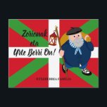 Cartes Pour Fêtes Annuelles Accueil de Noël personnalisé, Olentzero   Ikurriña<br><div class="desc">Salutation de Noël personnalisée,  Olentzero   Ikurriña : Cliquez sur le bouton "Customiser" pour ajouter votre propre message ou nom,  pour créer votre propre cadeau de Noël personnalisé spécial,  original et unique. CONNAISSEZ-NOUS SI VOUS AVEZ BESOIN DE CETTE CONCEPTION SUR UN PRODUIT ZAZZLE SPÉCIFIQUE. Conception RW ©</div>