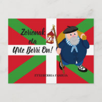 Accueil de Noël personnalisé, Olentzero + Ikurriña