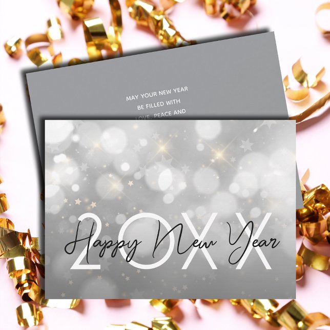 Cartes Pour Fêtes Annuelles Accueil du Nouvel An moderne (Modern Happy New Year Greeting Holiday Cards - Order INSTANT DOWNLOAD and or PRINTED or both!)