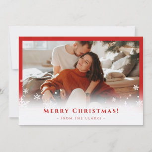 Cartes Pour Fêtes Annuelles Accueil familial minimaliste rouge Joyeux Noël