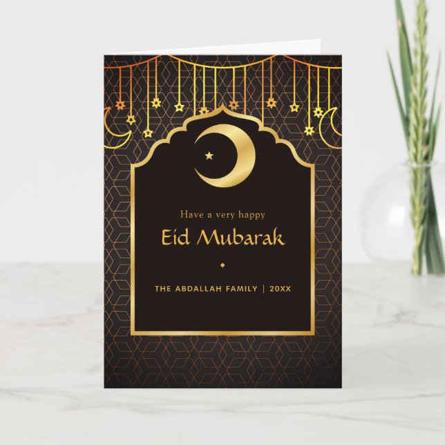 Cartes Pour Fêtes Annuelles Accueil photo de la famille Eid Moubarak (Devant)