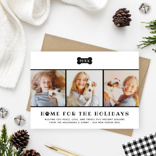 Cartes Pour Fêtes Annuelles Accueil pour les vacances Black Plaid Chien photo