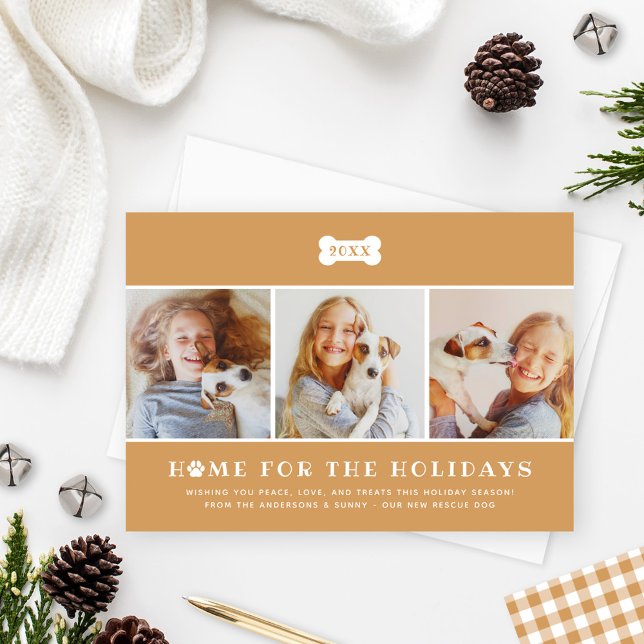 Cartes Pour Fêtes Annuelles Accueil pour les vacances Tan Plaid Chig Photo (Créateur téléchargé)