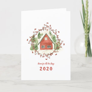 Cartes Pour Fêtes Annuelles Accueil pour tous les jours   Maison de Noël rouge
