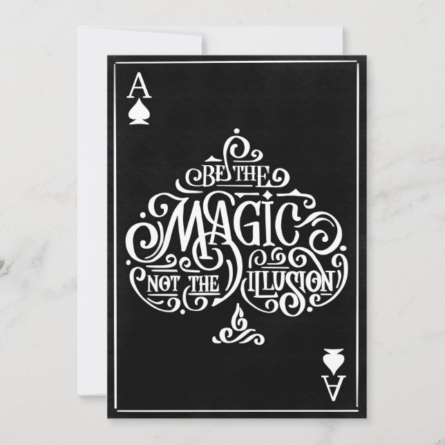 Cartes Pour Fêtes Annuelles Ace of Spades Motivational Typographie citation (Devant)