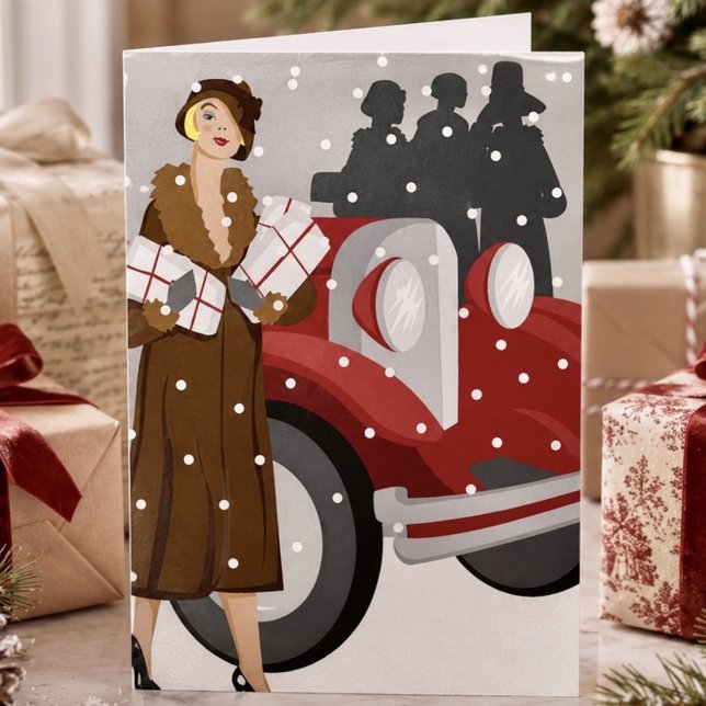 Cartes Pour Fêtes Annuelles Achats de Noël dans la neige (Créateur téléchargé)