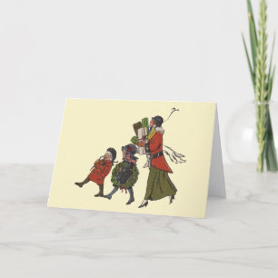 Cartes Pour Fêtes Annuelles Achats de Noël vintage en famille, plaisir garanti