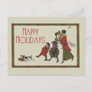 Cartes Pour Fêtes Annuelles Achats de Noël vintage en famille, plaisir garanti