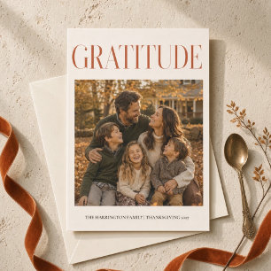 Cartes Pour Fêtes Annuelles Action de grâce familiale moderne personnalisée de