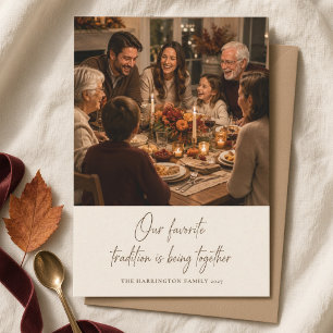 Cartes Pour Fêtes Annuelles Action de grâce Personnalisée Notre Tradition Préf