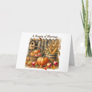 Cartes Pour Fêtes Annuelles Action de grâce pour l'abondance des bénédictions