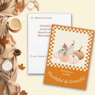 Cartes Pour Fêtes Annuelles Action de grâce Récolte de citrouilles Personnalis