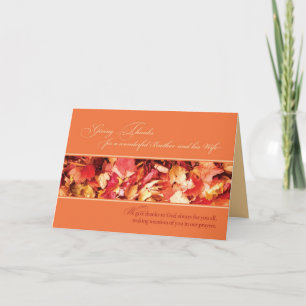 Cartes Pour Fêtes Annuelles Action de grâce religieuse pour frère et belle-soe