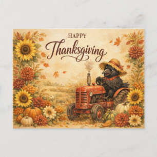 Cartes Pour Fêtes Annuelles Action de grâce tracteur corbeau automnal fantaisi