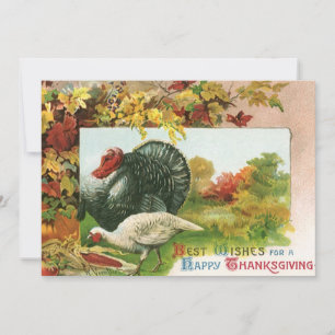 Cartes Pour Fêtes Annuelles Action de grâce vintage, couleurs d'automne de din