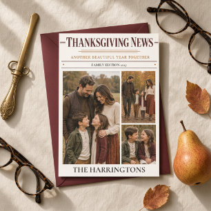 Cartes Pour Fêtes Annuelles Actualités de Thanksgiving 3 Photo Famille Journal