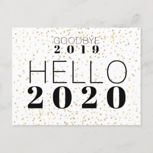 Cartes Pour Fêtes Annuelles Adieu 2019 Bonjour 2020 Bonne année Confetti