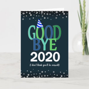 Cartes Pour Fêtes Annuelles Adieu 2020 Nouvel An amusant