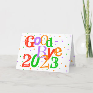 Cartes Pour Fêtes Annuelles Adieu drôle 2023 Typographie Bonne année