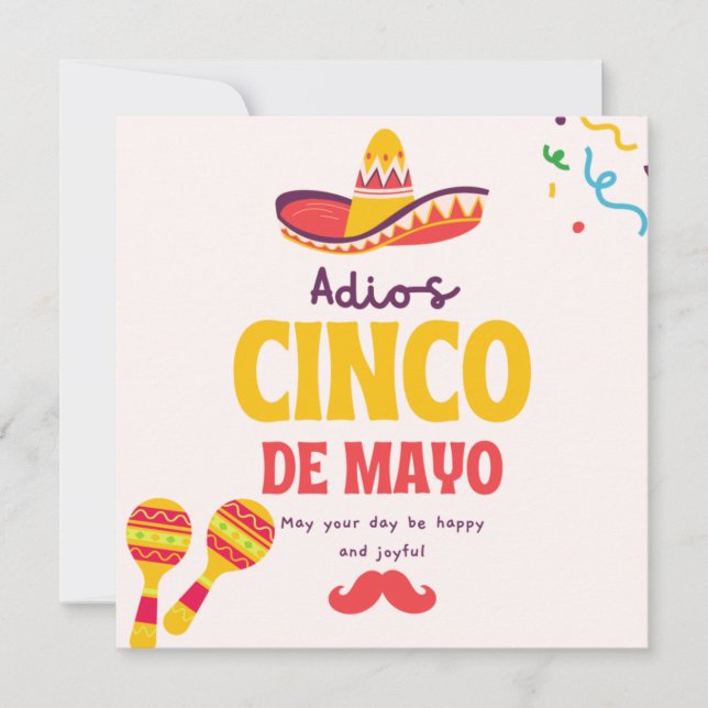 Cartes Pour Fêtes Annuelles Adios Bitchachos Cinco De Mayo (Devant)
