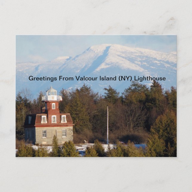 Cartes Pour Fêtes Annuelles Adirondacks (NY) Valcour Lighthouse Postcard (Devant)