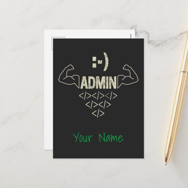 Cartes Pour Fêtes Annuelles Administrateur Administrateur IT Sysadmin Informat (Devant/Arrière en situation)