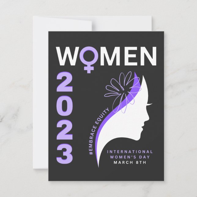 Cartes Pour Fêtes Annuelles Adopter l'Égalité Journée Internationale des Femme (Devant)