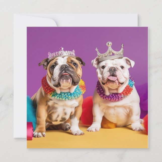 CARTES POUR FÊTES ANNUELLES ADORABLE ANGLAIS BULLDOG GREETING CARD (Devant)