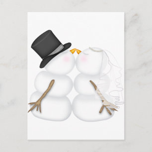 Cartes Pour Fêtes Annuelles Adorable Baiser Snowman Couple