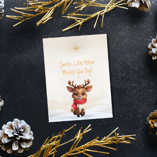 Cartes Pour Fêtes Annuelles Adorable bébé renne Message de Noël