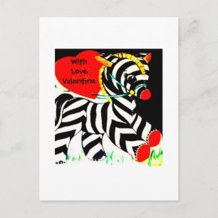 Cartes Pour Fêtes Annuelles Adorable bébé Vintage Zebra Valentine