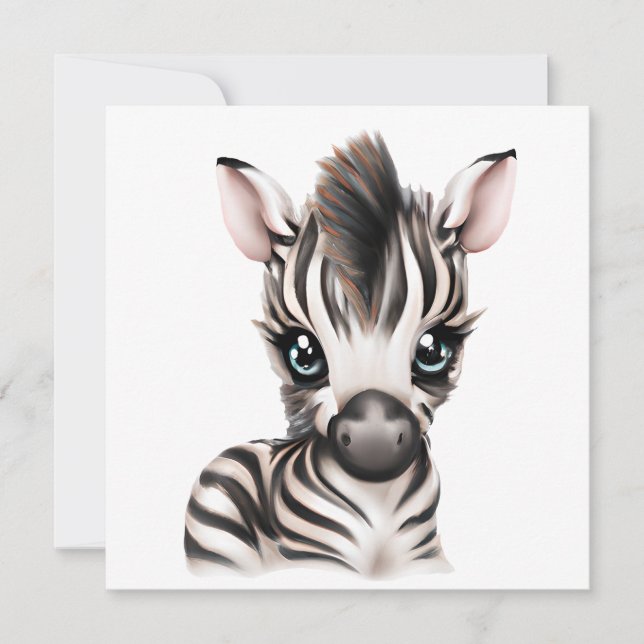 Cartes Pour Fêtes Annuelles adorable bébé Zebra (Devant)